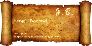 Hengl Botond névjegykártya
